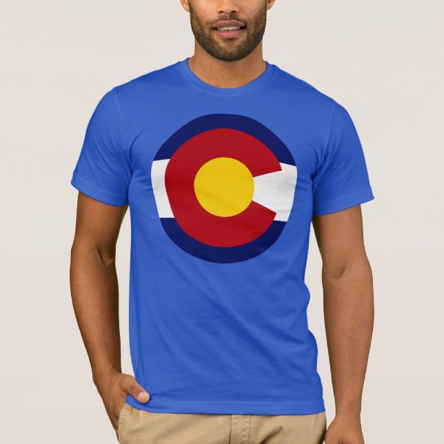 Runde Colorado-Flagge T-Shirt (Vorderseite)