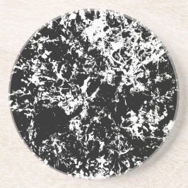 Runde der Abstrakten Eisbildung in Schwarz und Wei Getränkeuntersetzer