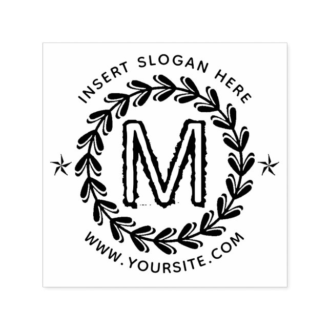 Runde der personalisiert-Business-Monogramm Permastempel (Design)