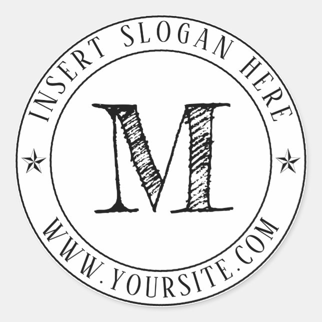 Runde der personalisiert-Business-Monogramm Runder Aufkleber (Vorderseite)