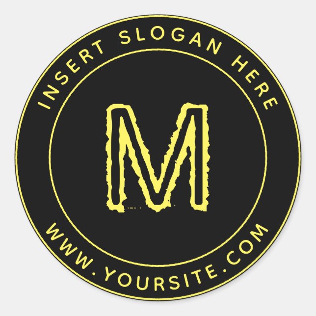 Runde der personalisiert-Business-Monogramm Runder Aufkleber (Vorderseite)
