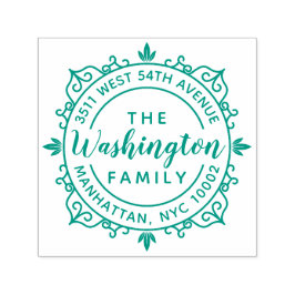 Runde der Rücksendeadresse für Elegante Skriptfami Permastempel