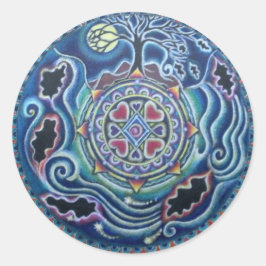 Runde der Saison - Fall Equinox Mandala Runder Aufkleber