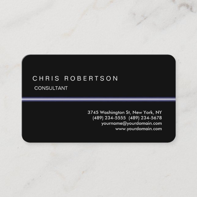 Runde Ecke Black Charming Light Business Card Visitenkarte (Vorderseite)