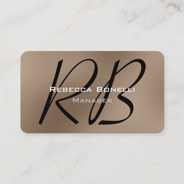 Runde Ecke Browny Beige Manager Business Card Visitenkarte (Vorderseite)