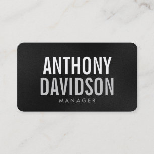 Runde Ecke Gray Bold Text Business Card Visitenkarte