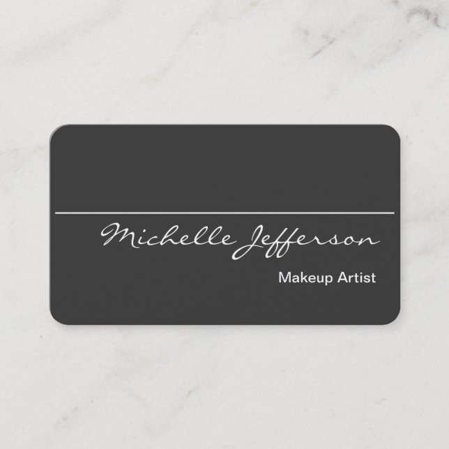 Runde Ecke Makeup Artist Gray Business Card Visitenkarte (Vorderseite)