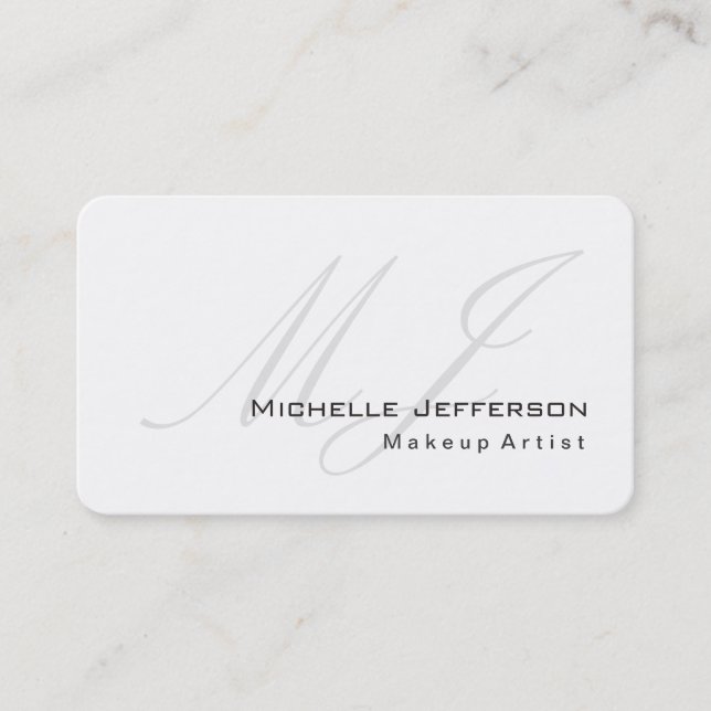 Runde Ecke Makeup Artist White Business Card Visitenkarte (Vorderseite)