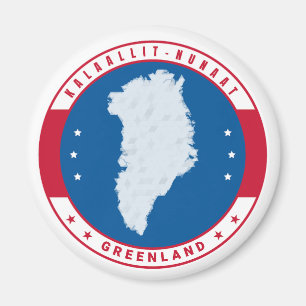 Runde Emblem Red Greenland Karte Kalaallit Nunaat Magnet