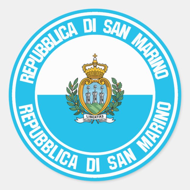 Runde Emblem San Marino Runder Aufkleber (Vorderseite)
