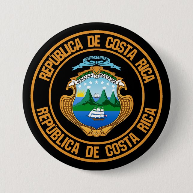 Runde Embleme aus Costa Rica Button (Vorderseite)