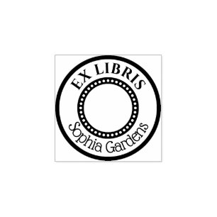Runde Ex Libris dekorativer innerer Kreis Gummistempel