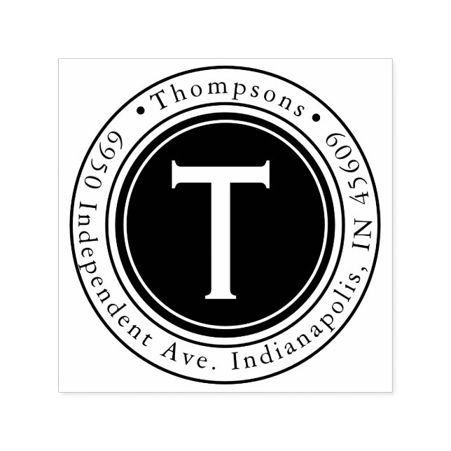 Runde Familienname Rücksendeadresse Selbstfarbige  Permastempel (Design)