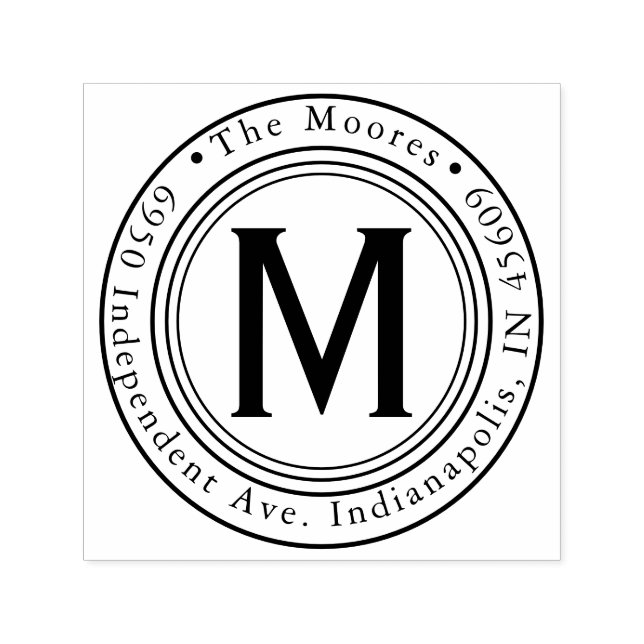 Runde Familienname Rücksendeadresse Selbstfarbige  Permastempel (Design)