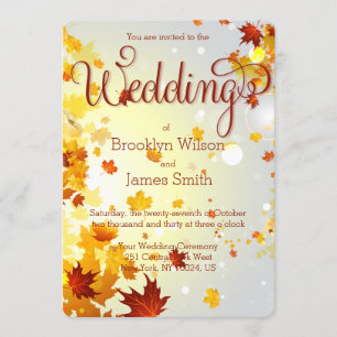 Runde farbige Hochzeit im Herbst Einladungen Blätt