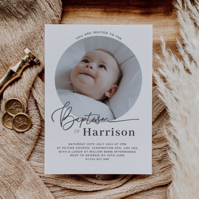 Runde Foto Taufe Einladung (Von Creator hochgeladen)