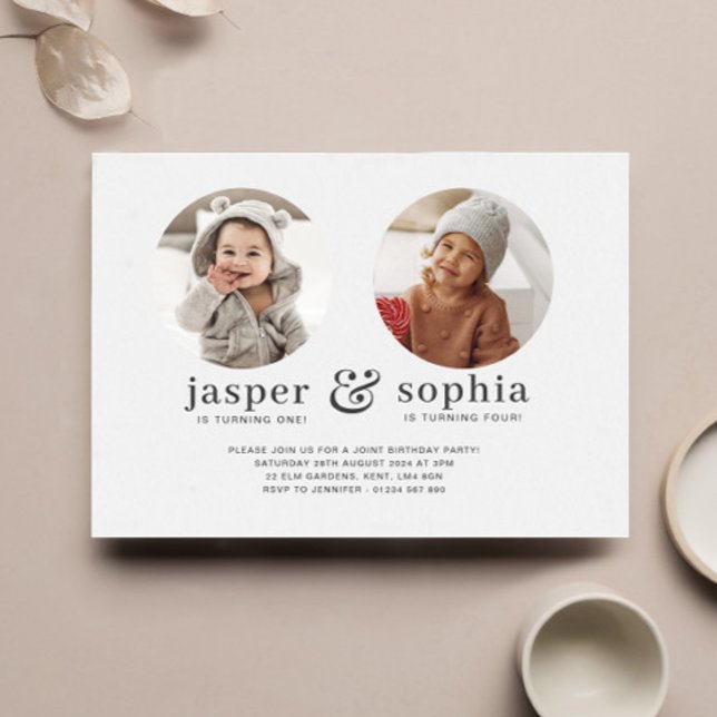 Runde Fotos Gemeinsame Einladung zum Geburtstag (Von Creator hochgeladen)