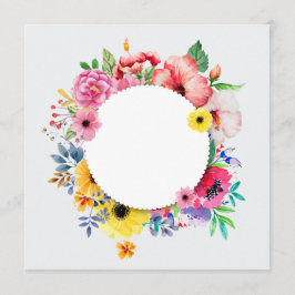Runde Frame with colorful flowers