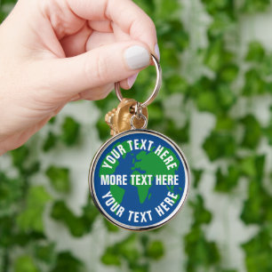 Runde gerettet Planeten Erde Weltkarte Premium-Sch Schlüsselanhänger