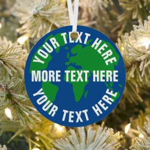 Runde gerettet Weltkarte Ornament Aus Metall