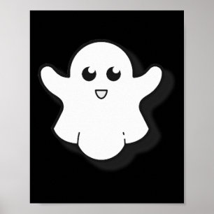 Runde Ghost Niedlich Ghost Halloween Spooky Jahres Poster
