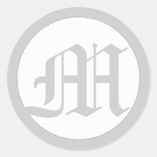 Runde Hochzeitshülle mit Monogramm Runder Aufkleber