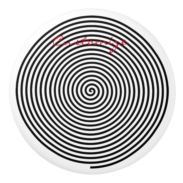 Runde Hypnose Spiral Thunder_Cove Haustier Keramikknauf (Vorderseite)