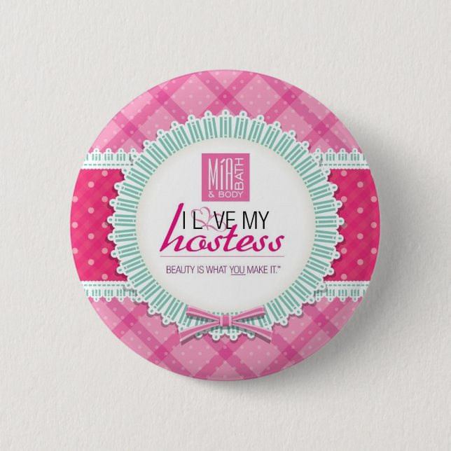 Runde i-Liebe mein Hosteß Button (Vorderseite)