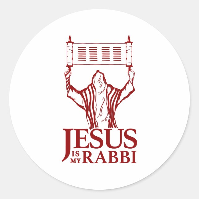 Runde Jesus ist mein Rabbinensticker Runder Aufkleber (Vorderseite)