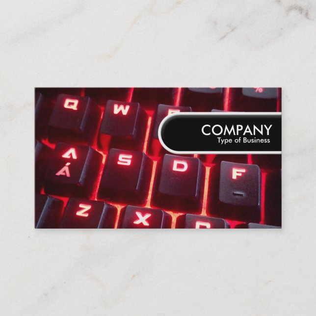 Runde Kante - glühende Tastatur Visitenkarte (Vorderseite)
