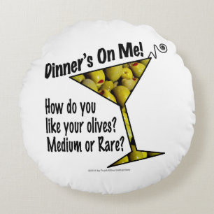 RUNDE KISSEN - MITTLERE oder SELTENE MARTINI OLIVE