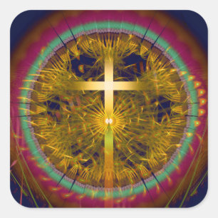 Runde-Komposition über das Fraktal Quadratischer Aufkleber