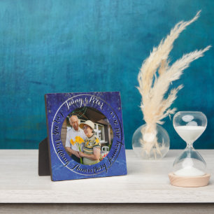 Runde Lapis Lazuli-Rahmen zum 9. Hochzeitstag Fotoplatte
