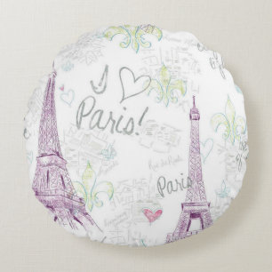 Runde Liebe Paris des Throw-Pillow/I mit Rundes Kissen