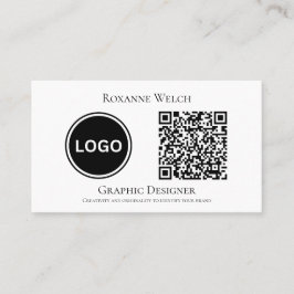 Runde Logo QR Code Business Company Minimal Visitenkarte