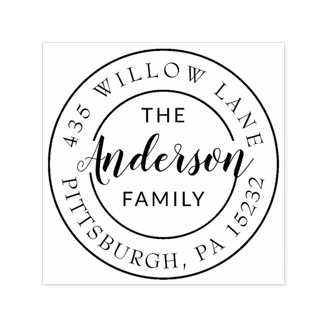 Runde Logofamilie selbstfarbige Briefmarke Permastempel (Design)