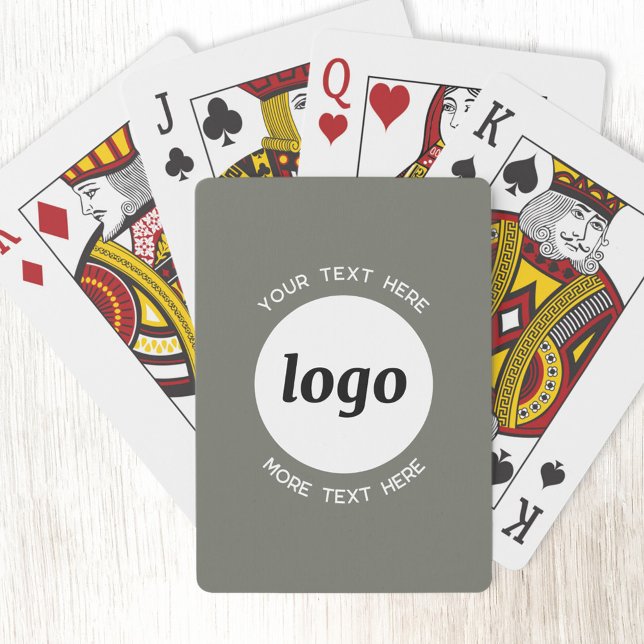 Runde Logos mit Grün für die Textwerbung Spielkarten (Logo with custom text business promotional playing cards)
