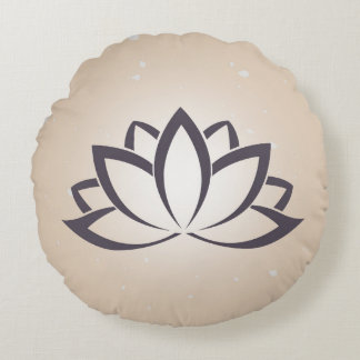 Runde Lotus Symbol Wurf Kissen Schwarz und Tan