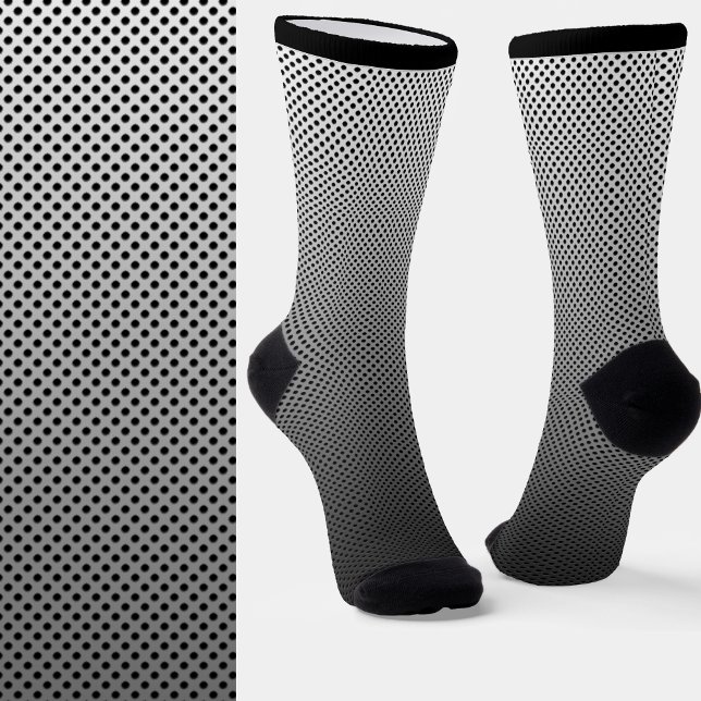 Runde Metallische Holen sehen Muster Grau Schwarz Socken (Von Creator hochgeladen)