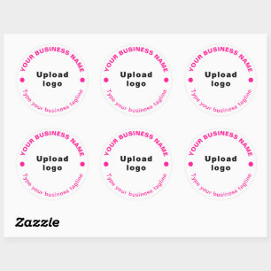 Runde Muster Pink Texte Tagline auf weißem Aufkleb Runder Aufkleber