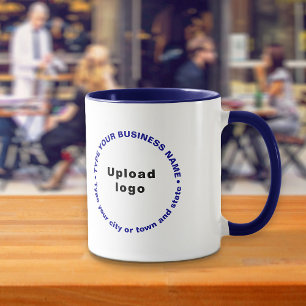 Runde Mustertexte für den Handel mit Navy-Blue-Com Tasse