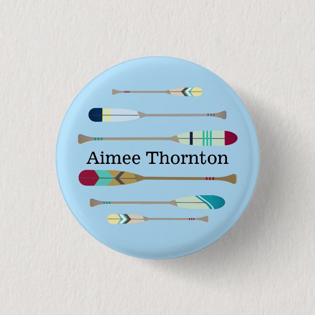 Runde Oars im Vintagen Stil Button (Vorderseite)