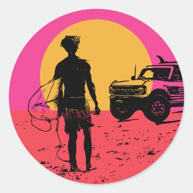 Runde Pferde Runder Aufkleber (Vorderseite)