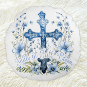 Runde Pillow Glaube an blutige Osterfeier Rundes Kissen