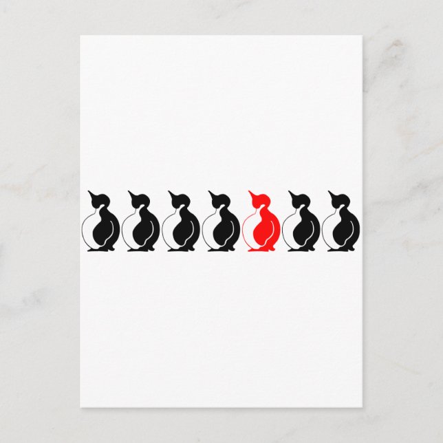 Runde Pinguin-Gruppe Postkarte (Vorderseite)