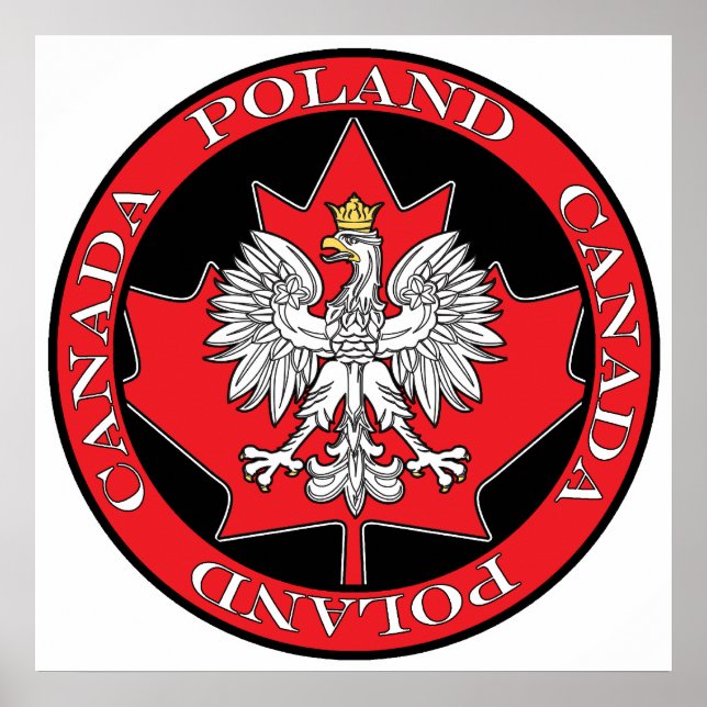 Runde Polen - Kanada - Leaf Poster (Vorne)