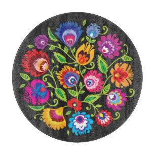 Runde polnische Folklore Schneidebrett