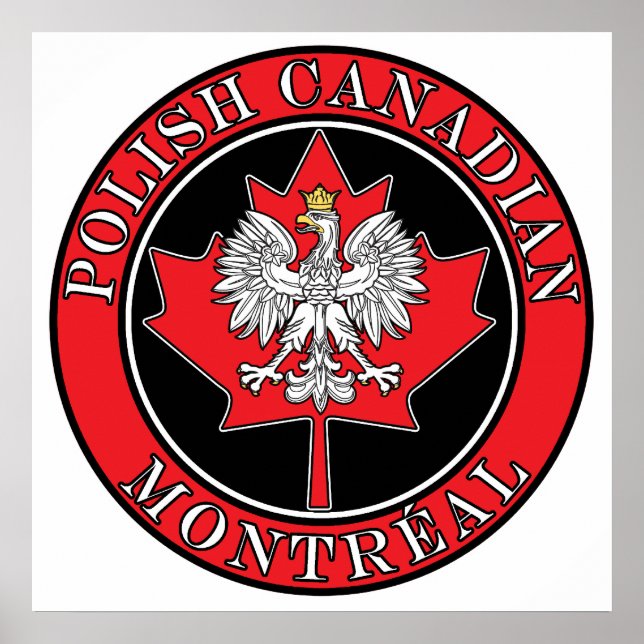 Runde polnisches kanadisches Leaf in Montreal Poster (Vorne)
