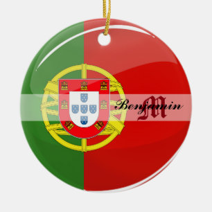 Runde portugiesische Flagge Keramikornament