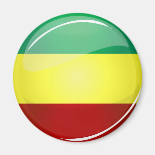 Runde Rasta-Flagge Magnet